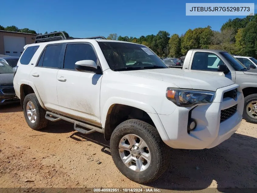 2016 Toyota 4Runner Sr5 VIN: JTEBU5JR7G5298773 Lot: 40592951