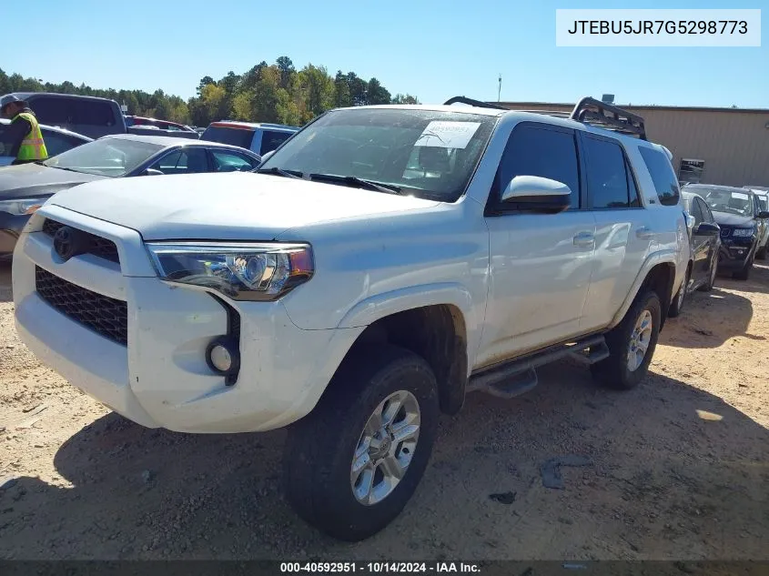 2016 Toyota 4Runner Sr5 VIN: JTEBU5JR7G5298773 Lot: 40592951