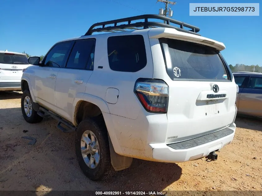 2016 Toyota 4Runner Sr5 VIN: JTEBU5JR7G5298773 Lot: 40592951