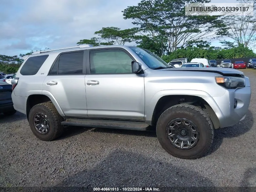 2016 Toyota 4Runner Limited/Sr5/Sr5 Premium/Trail/Trail Premium/Trd Pro VIN: JTEBU5JR3G5339187 Lot: 40661513