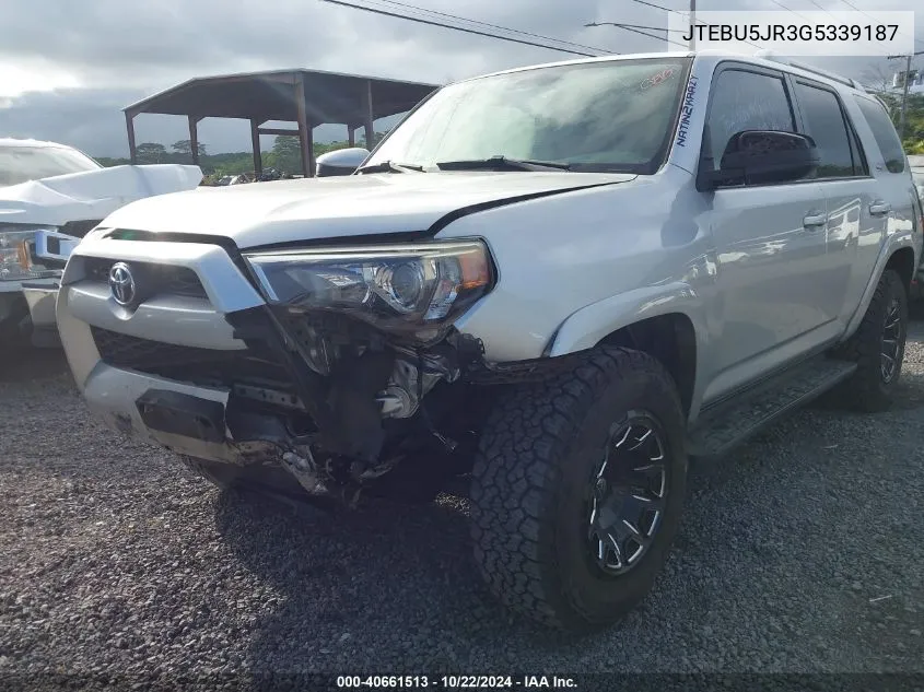 2016 Toyota 4Runner Limited/Sr5/Sr5 Premium/Trail/Trail Premium/Trd Pro VIN: JTEBU5JR3G5339187 Lot: 40661513