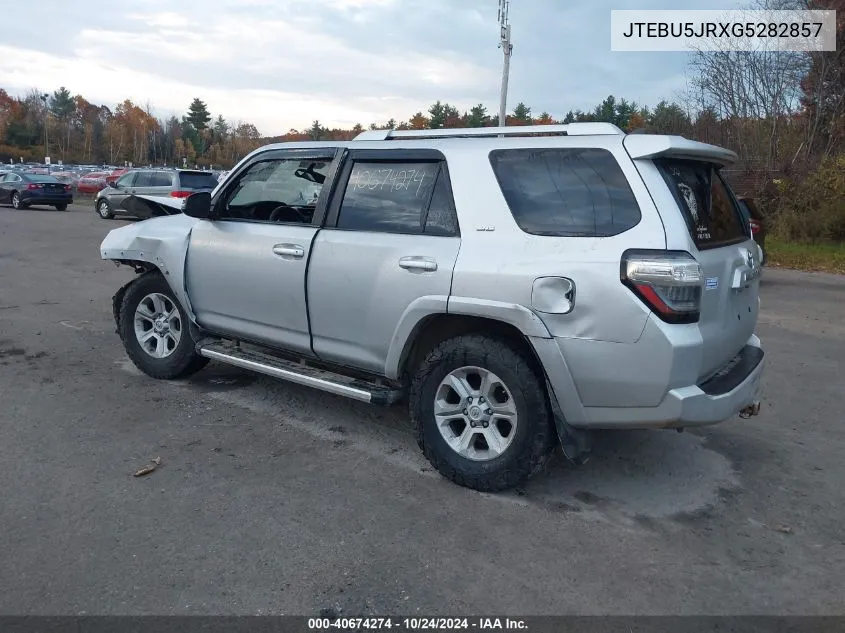 2016 Toyota 4Runner Sr5 Prem/Ltdl/Trail/Trd VIN: JTEBU5JRXG5282857 Lot: 40674274