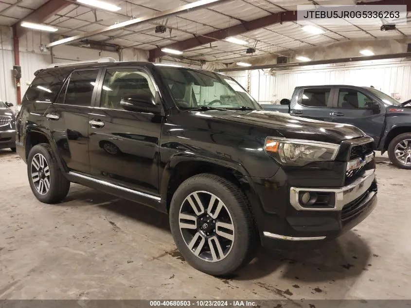 2016 Toyota 4Runner Sr5 VIN: JTEBU5JR0G5336263 Lot: 40680503