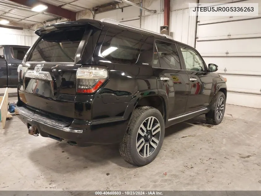 2016 Toyota 4Runner Sr5 VIN: JTEBU5JR0G5336263 Lot: 40680503