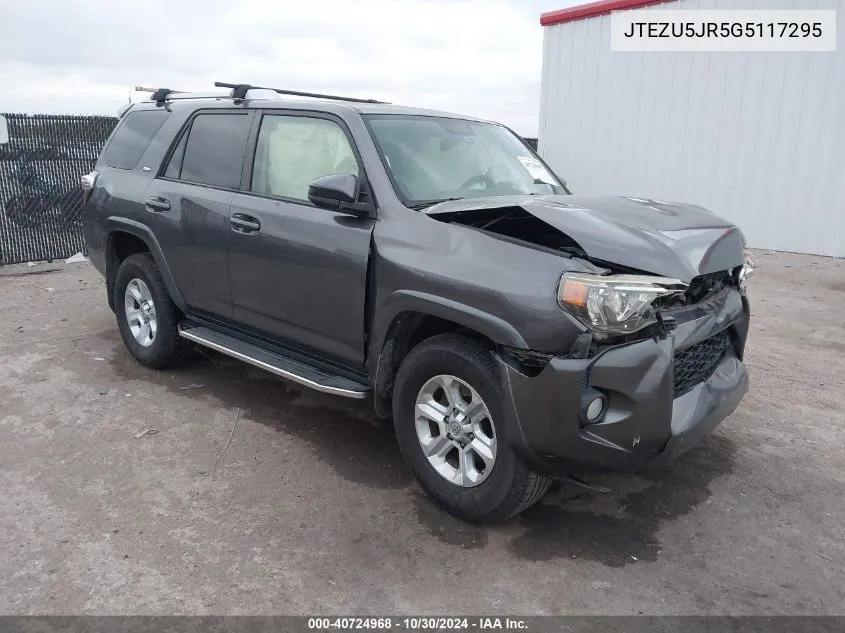 2016 Toyota 4Runner Sr5 VIN: JTEZU5JR5G5117295 Lot: 40724968