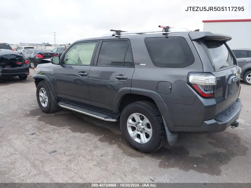 2016 Toyota 4Runner Sr5 VIN: JTEZU5JR5G5117295 Lot: 40724968