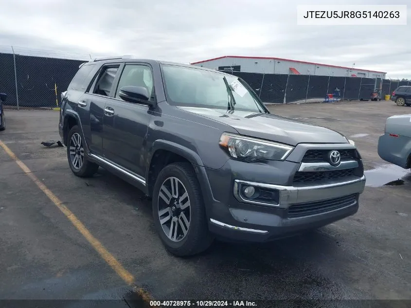 2016 Toyota 4Runner Limited VIN: JTEZU5JR8G5140263 Lot: 40728975