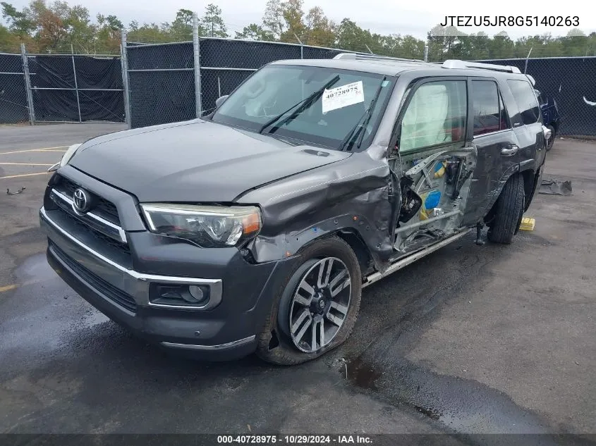 2016 Toyota 4Runner Limited VIN: JTEZU5JR8G5140263 Lot: 40728975