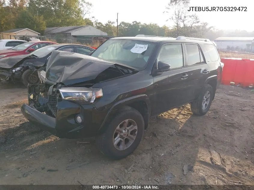 2016 Toyota 4Runner Sr5 Premium VIN: JTEBU5JR7G5329472 Lot: 40734473