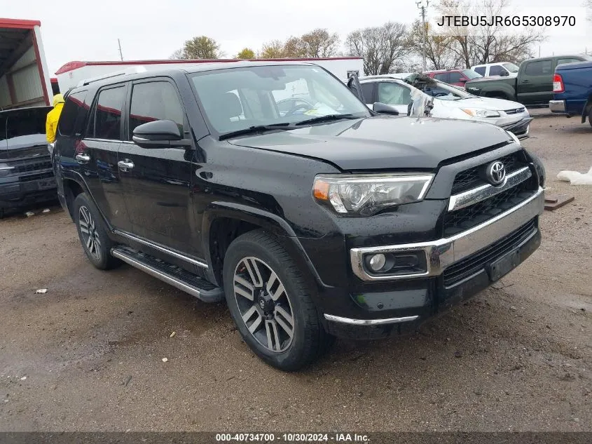 2016 Toyota 4Runner Limited VIN: JTEBU5JR6G5308970 Lot: 40734700