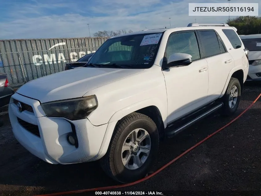 JTEZU5JR5G5116194 2016 Toyota 4Runner Sr5 Premium