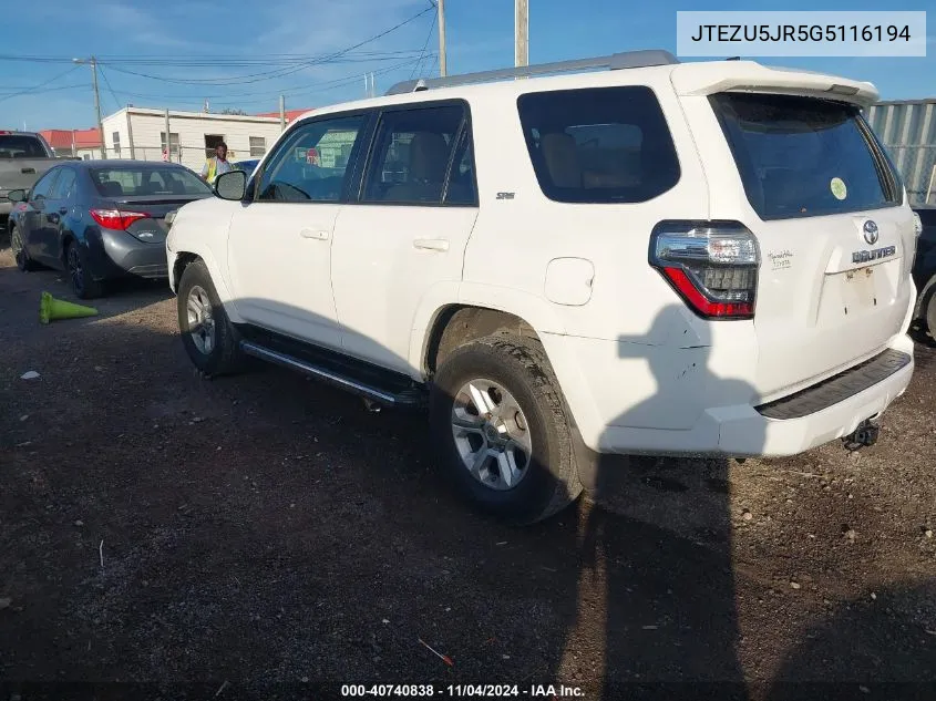 JTEZU5JR5G5116194 2016 Toyota 4Runner Sr5 Premium