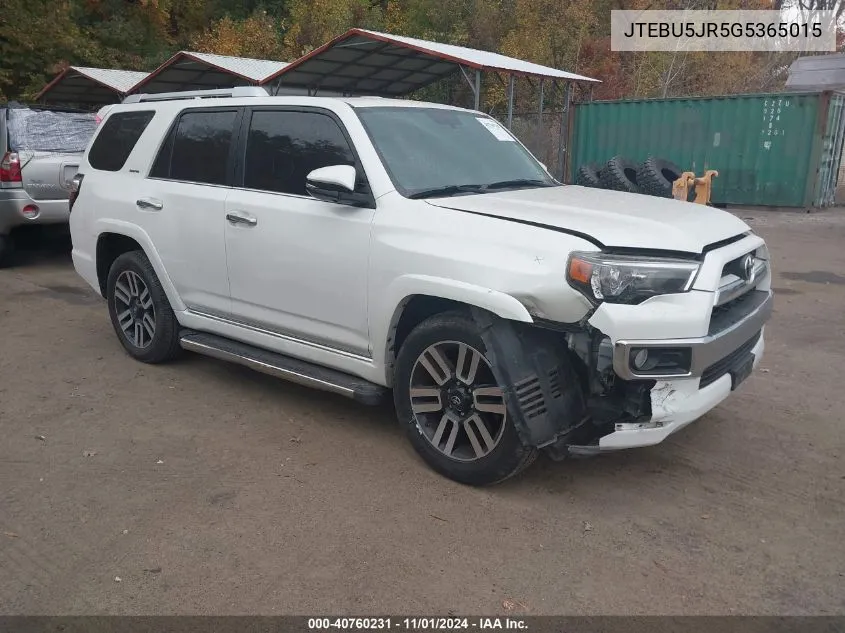 JTEBU5JR5G5365015 2016 Toyota 4Runner Limited