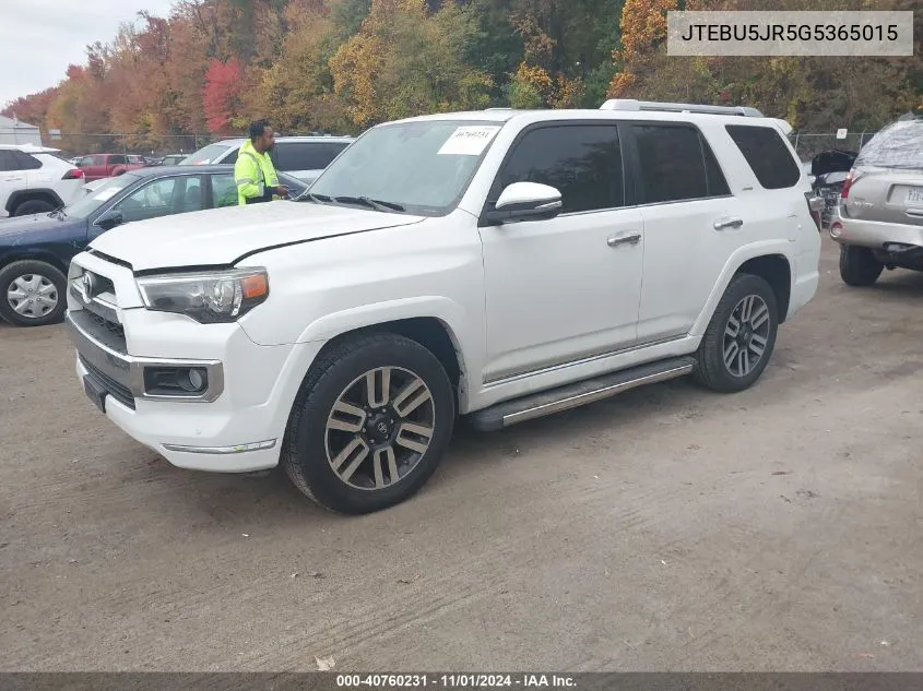 JTEBU5JR5G5365015 2016 Toyota 4Runner Limited