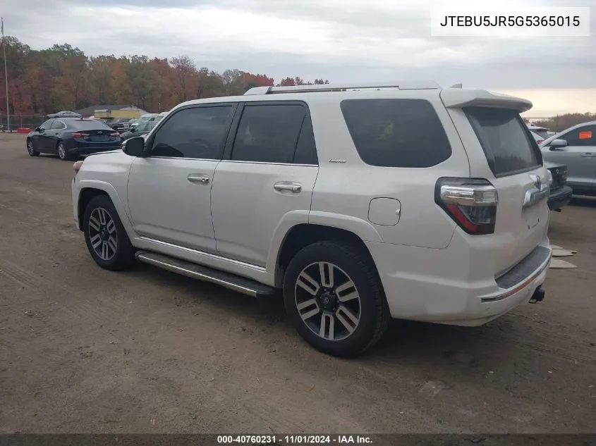 JTEBU5JR5G5365015 2016 Toyota 4Runner Limited