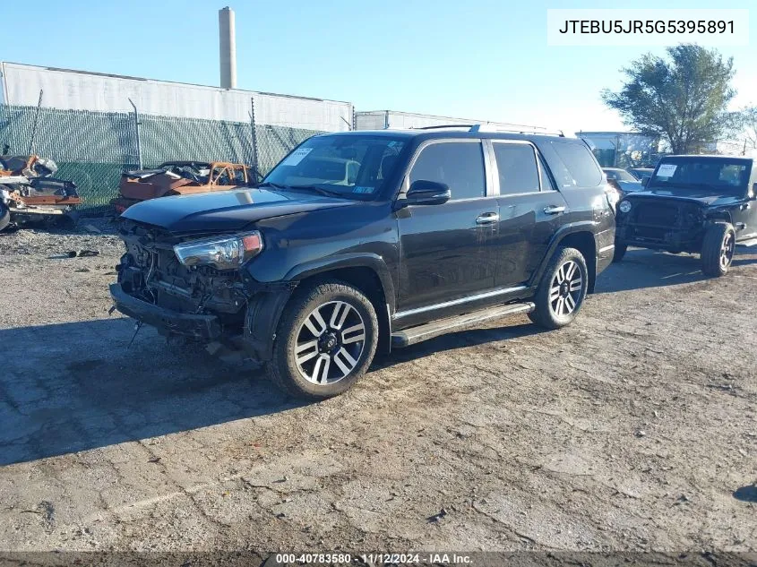 2016 Toyota 4Runner Limited VIN: JTEBU5JR5G5395891 Lot: 40783580