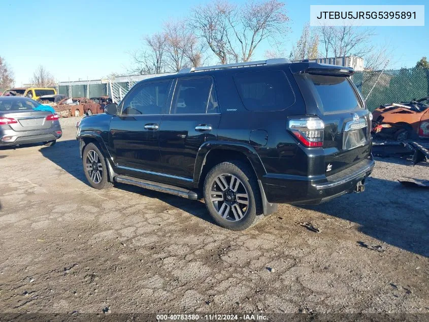 2016 Toyota 4Runner Limited VIN: JTEBU5JR5G5395891 Lot: 40783580