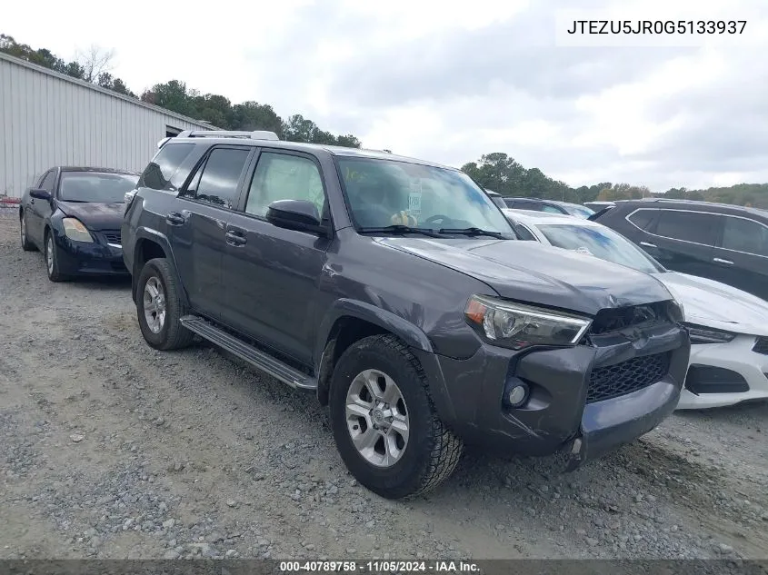 2016 Toyota 4Runner Sr5 VIN: JTEZU5JR0G5133937 Lot: 40789758