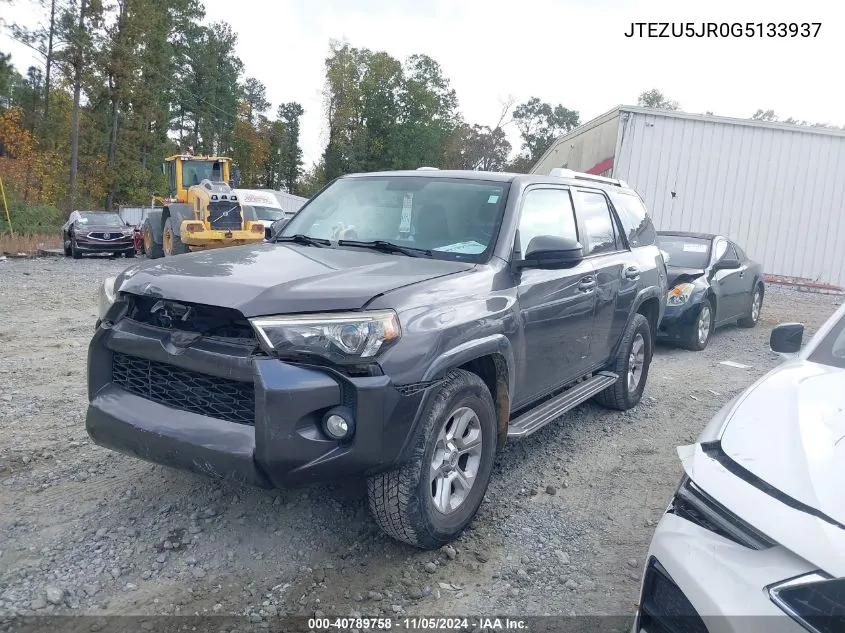 2016 Toyota 4Runner Sr5 VIN: JTEZU5JR0G5133937 Lot: 40789758