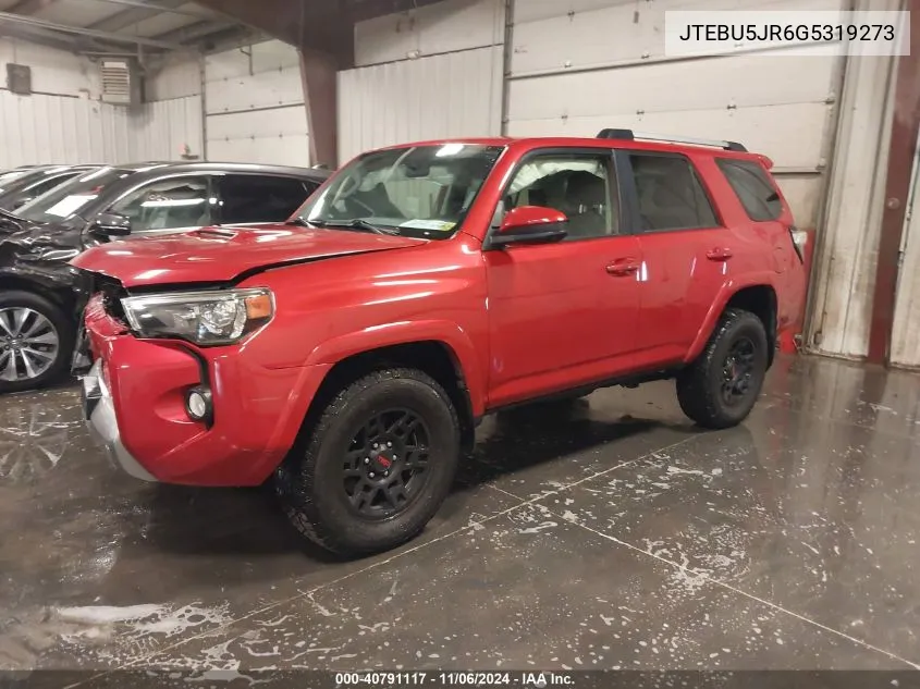 2016 Toyota 4Runner Trail VIN: JTEBU5JR6G5319273 Lot: 40791117