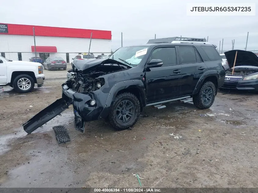 2016 Toyota 4Runner Sr5 Premium VIN: JTEBU5JR6G5347235 Lot: 40806394