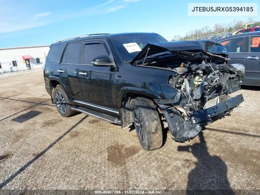 2016 Toyota 4Runner Limited VIN: JTEBU5JRXG5394185 Lot: 40807285