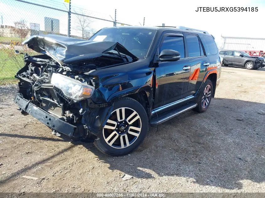 2016 Toyota 4Runner Limited VIN: JTEBU5JRXG5394185 Lot: 40807285