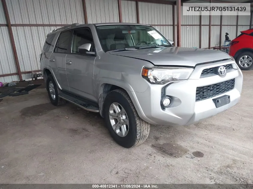 2016 Toyota 4Runner Sr5 VIN: JTEZU5JR7G5131439 Lot: 40812341