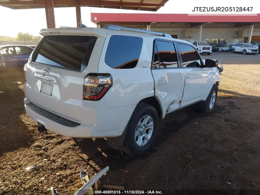 2016 Toyota 4Runner Sr5 VIN: JTEZU5JR2G5128447 Lot: 40891015