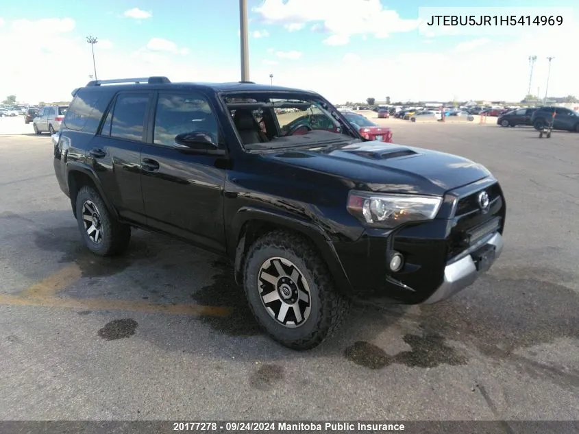 2017 Toyota 4Runner Sr5 V6 VIN: JTEBU5JR1H5414969 Lot: 20177278