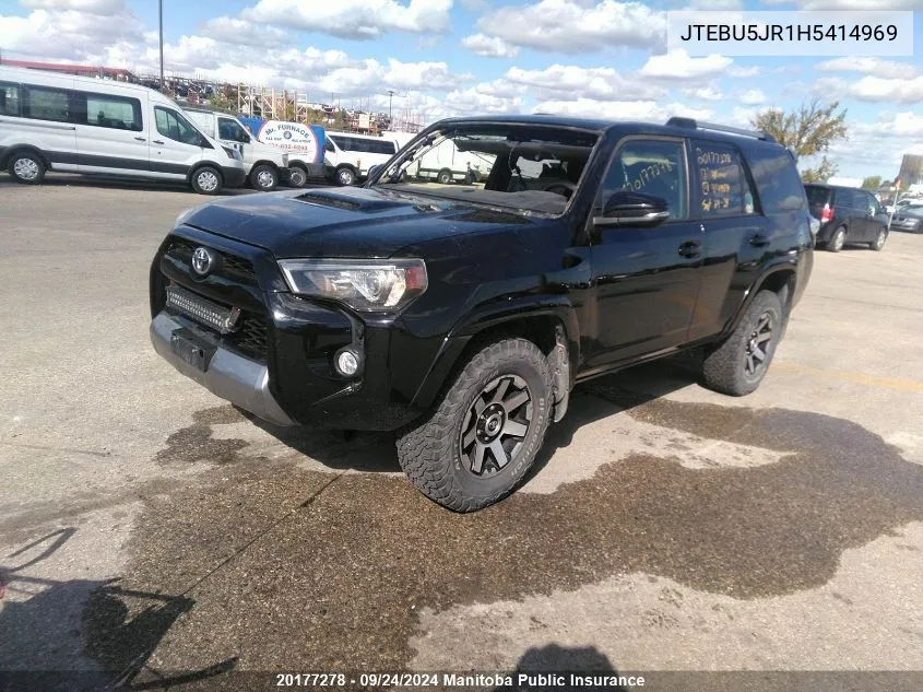 JTEBU5JR1H5414969 2017 Toyota 4Runner Sr5 V6