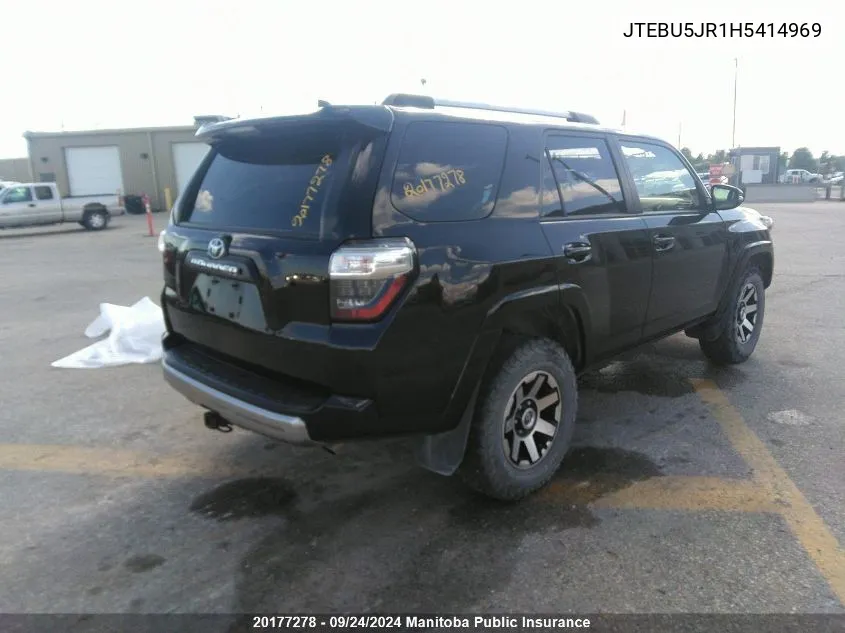 2017 Toyota 4Runner Sr5 V6 VIN: JTEBU5JR1H5414969 Lot: 20177278