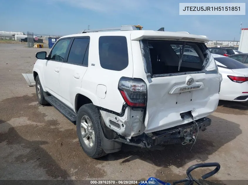 JTEZU5JR1H5151851 2017 Toyota 4Runner Sr5