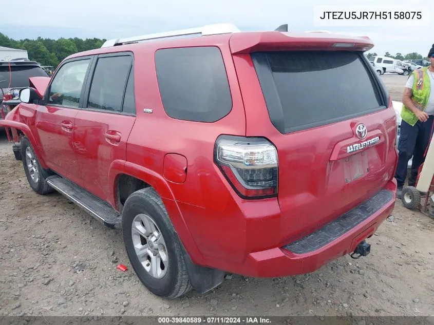 JTEZU5JR7H5158075 2017 Toyota 4Runner Sr5 Premium