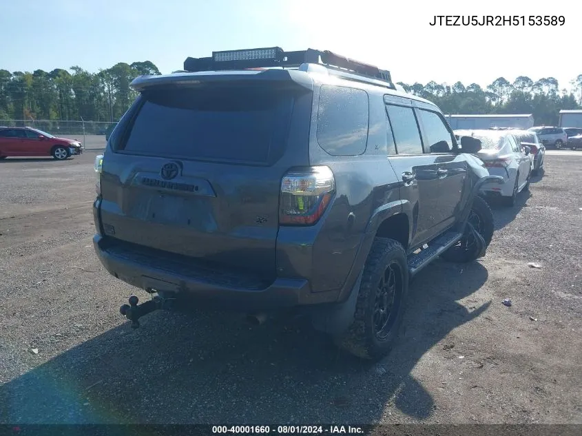 2017 Toyota 4Runner Sr5 VIN: JTEZU5JR2H5153589 Lot: 40001660