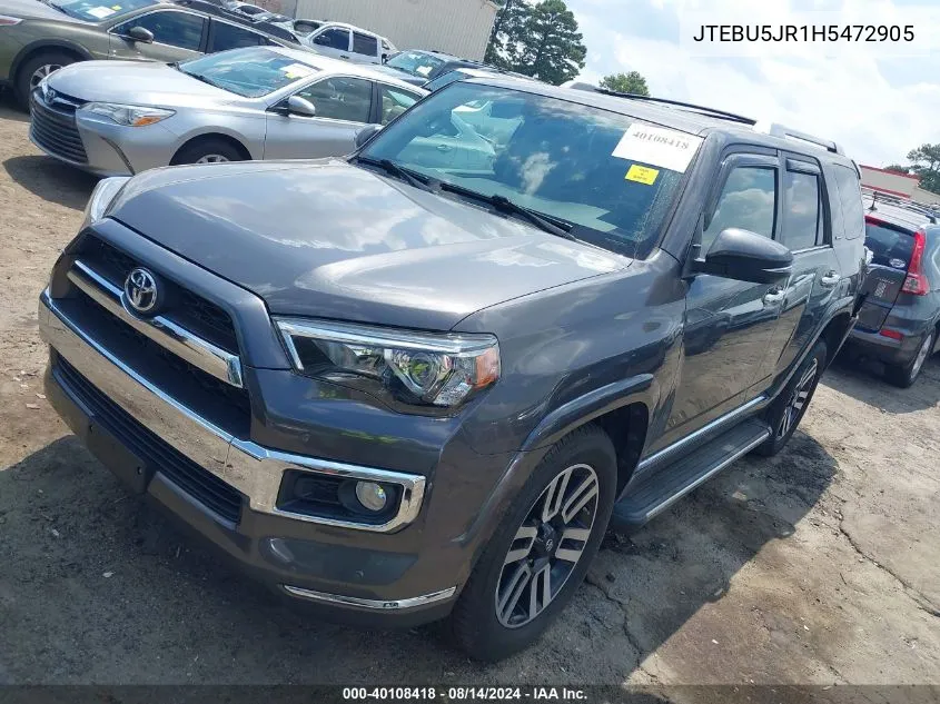 JTEBU5JR1H5472905 2017 Toyota 4Runner Limited