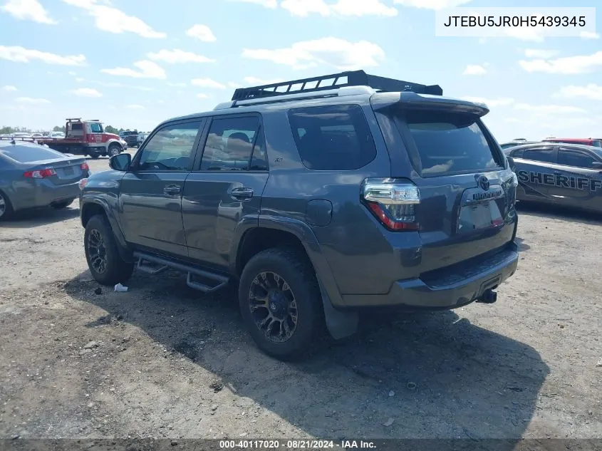 2017 Toyota 4Runner Sr5 Premium VIN: JTEBU5JR0H5439345 Lot: 40117020