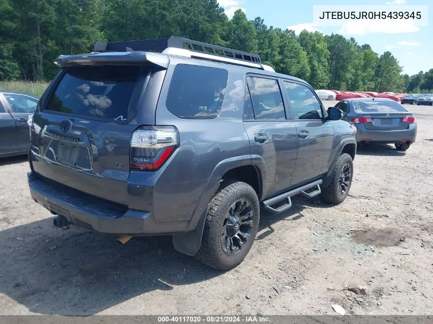 2017 Toyota 4Runner Sr5 Premium VIN: JTEBU5JR0H5439345 Lot: 40117020