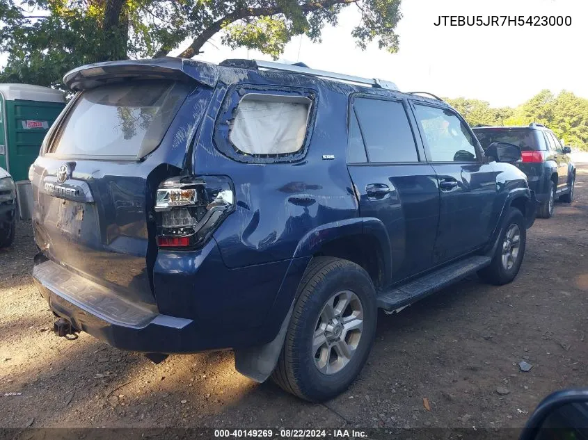 2017 Toyota 4Runner Sr5 Premium VIN: JTEBU5JR7H5423000 Lot: 40149269