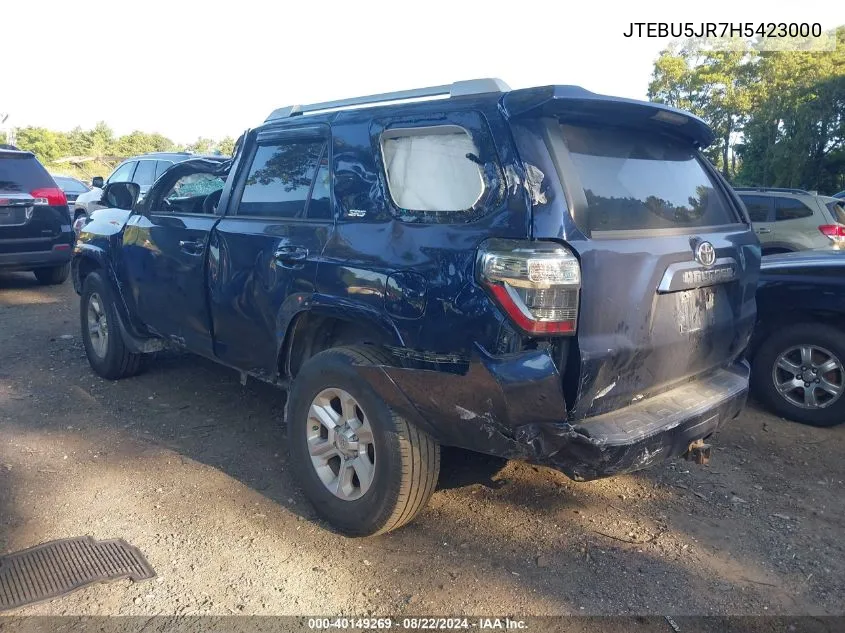 2017 Toyota 4Runner Sr5 Premium VIN: JTEBU5JR7H5423000 Lot: 40149269