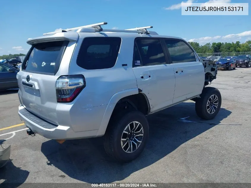 2017 Toyota 4Runner Sr5 VIN: JTEZU5JR0H5153171 Lot: 40153117