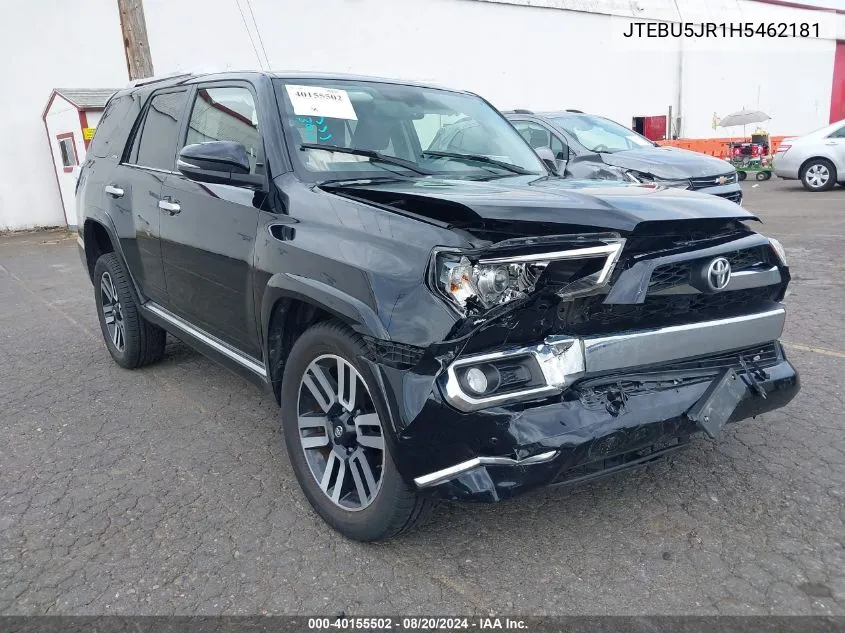 2017 Toyota 4Runner Limited VIN: JTEBU5JR1H5462181 Lot: 40155502