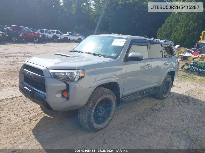 2017 Toyota 4Runner Trd Pro VIN: JTEBU5JR2H5415287 Lot: 40165454