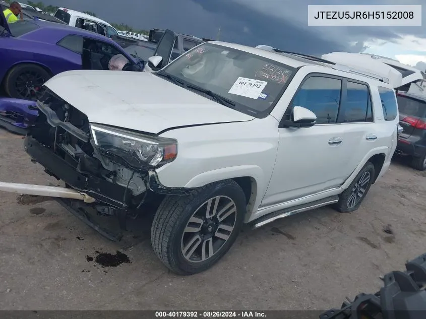 JTEZU5JR6H5152008 2017 Toyota 4Runner Limited