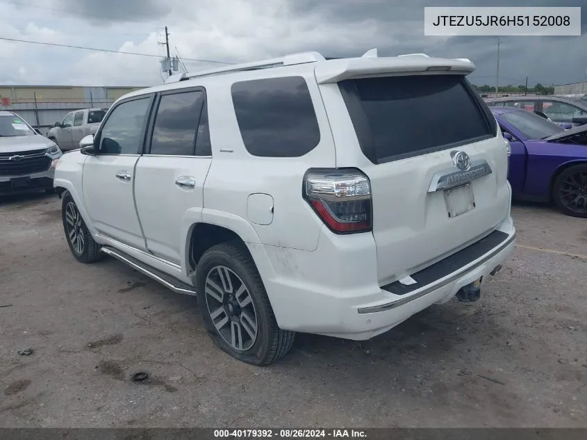 JTEZU5JR6H5152008 2017 Toyota 4Runner Limited