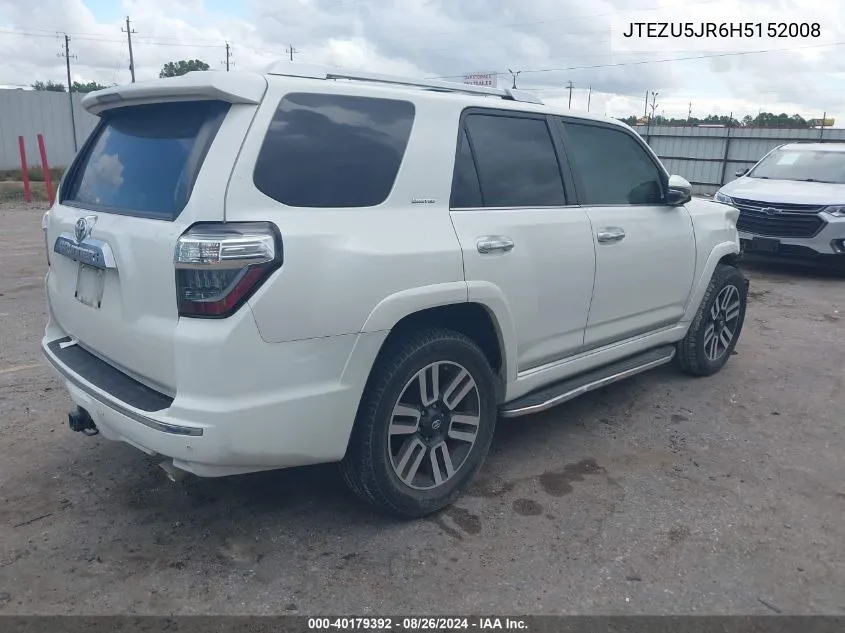 JTEZU5JR6H5152008 2017 Toyota 4Runner Limited