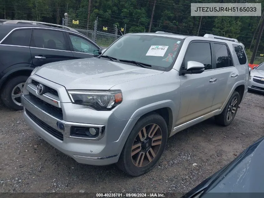 2017 Toyota 4Runner Limited VIN: JTEZU5JR4H5165033 Lot: 40235701