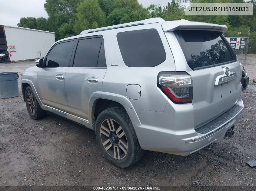 2017 Toyota 4Runner Limited VIN: JTEZU5JR4H5165033 Lot: 40235701