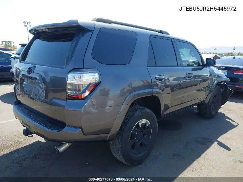 2017 Toyota 4Runner Sr5 VIN: JTEBU5JR2H5445972 Lot: 40277078