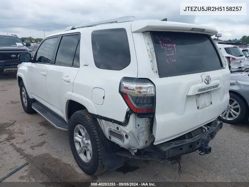 2017 Toyota 4Runner Sr5 VIN: JTEZU5JR2H5158257 Lot: 40283253